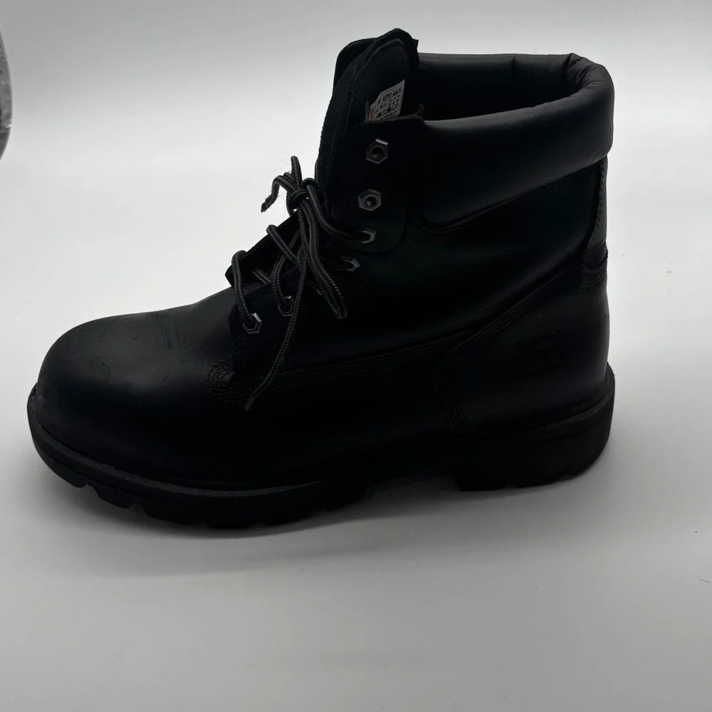 Timberland PRO Mens Black Leather Composite Toe Work Boots Size 11M Left Boot